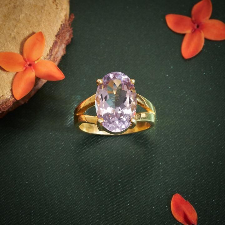 Oval-Amethyst Gemstone Ring