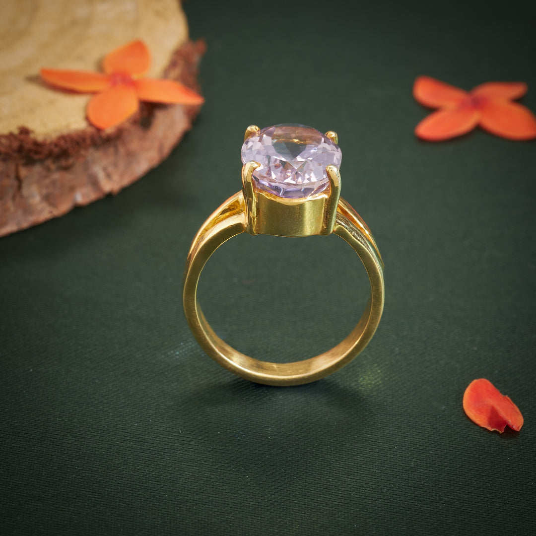 Oval-Amethyst Gemstone Ring