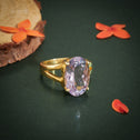 Oval-Amethyst Gemstone Ring