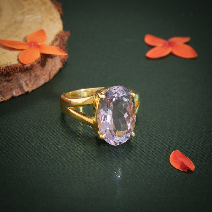 Oval-Amethyst Gemstone Ring