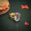 Oval-Amethyst Gemstone Ring