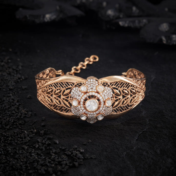 Floral Filigree Moissanite Kada