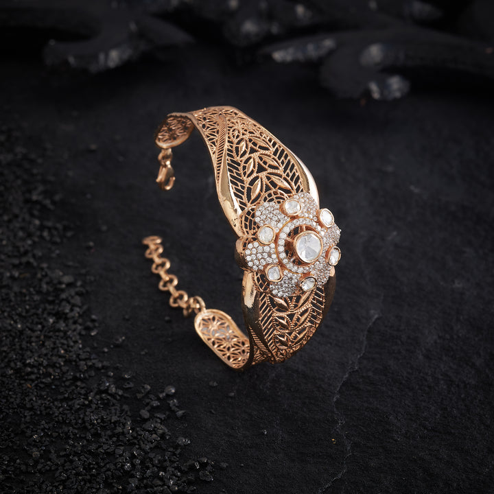 Floral Filigree Moissanite Kada