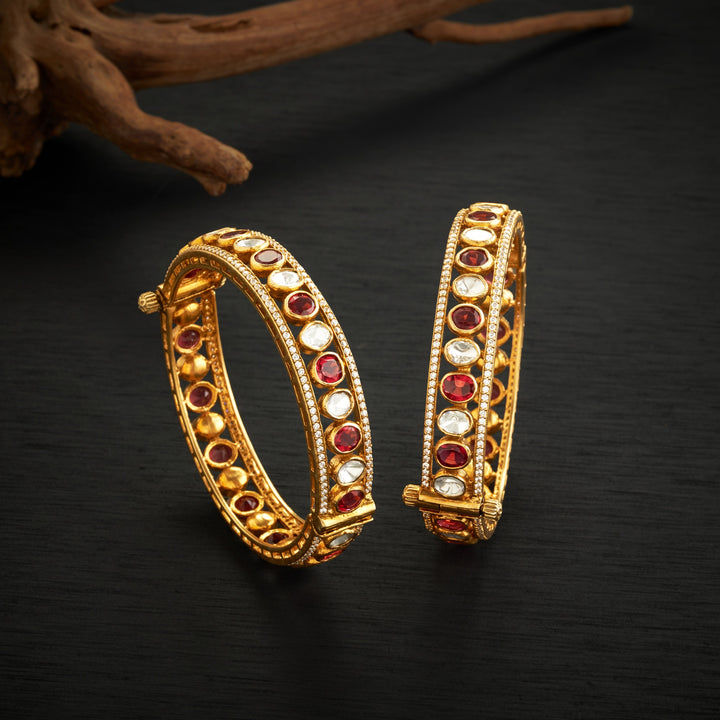 Crimson Crown Moissanite Bangles