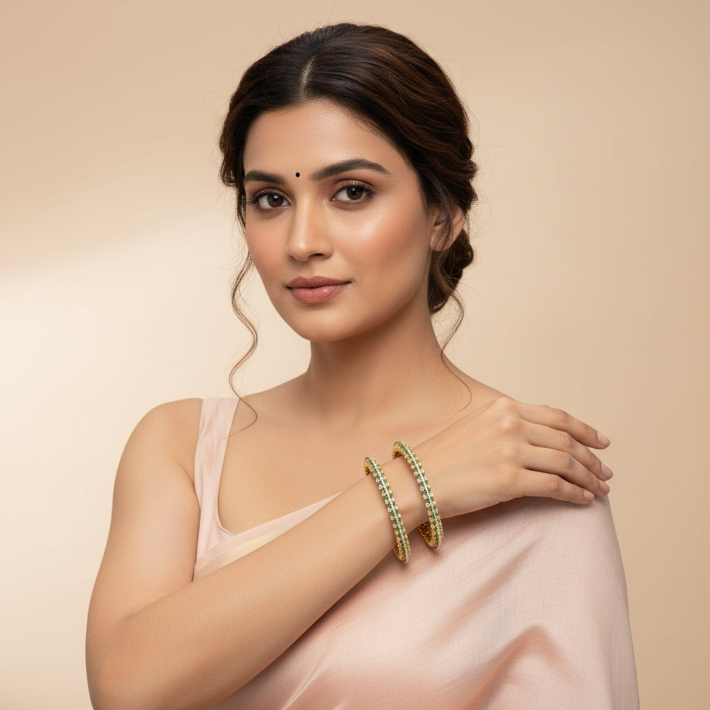 Regal Green CZ Bangles