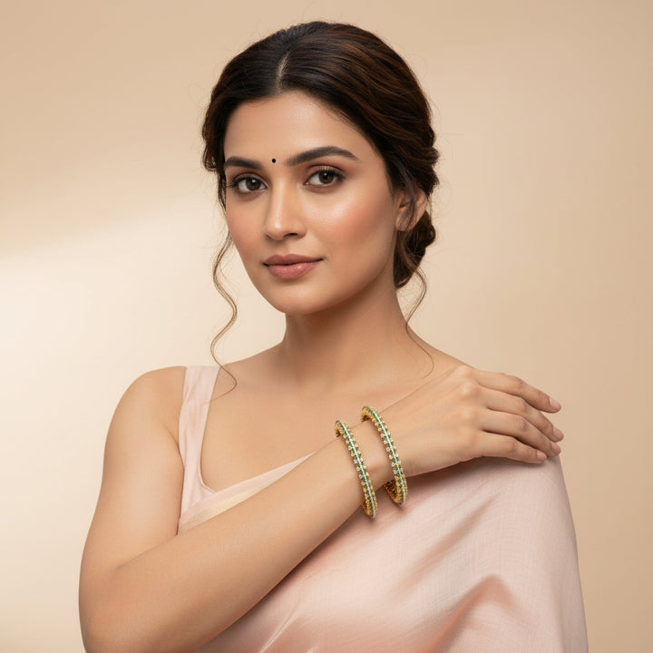 Regal Green CZ Bangles