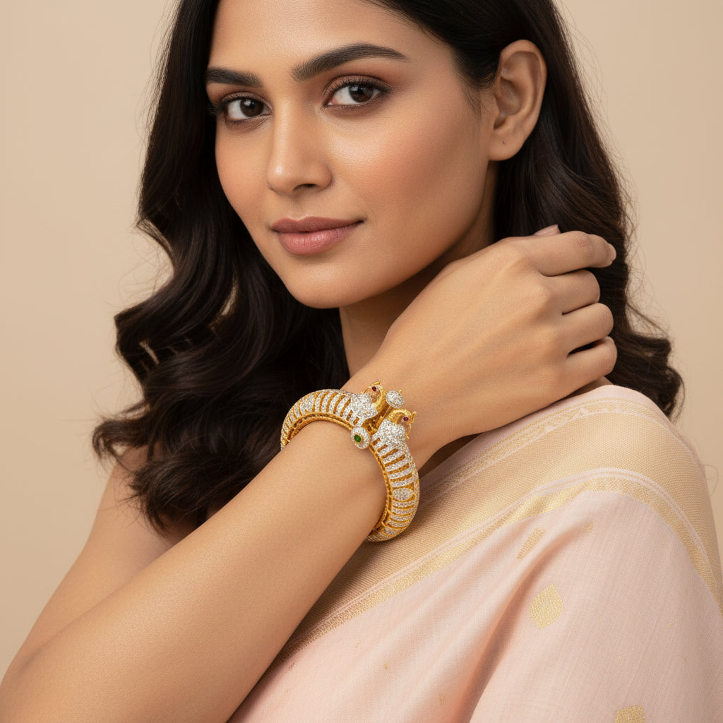 Peacock Charm CZ Kada