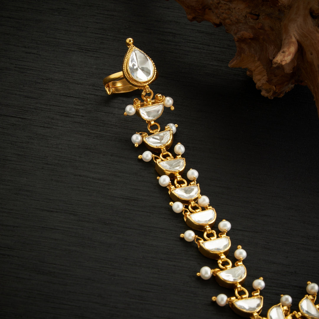 Pearl Elite Moissanite Haath Phool