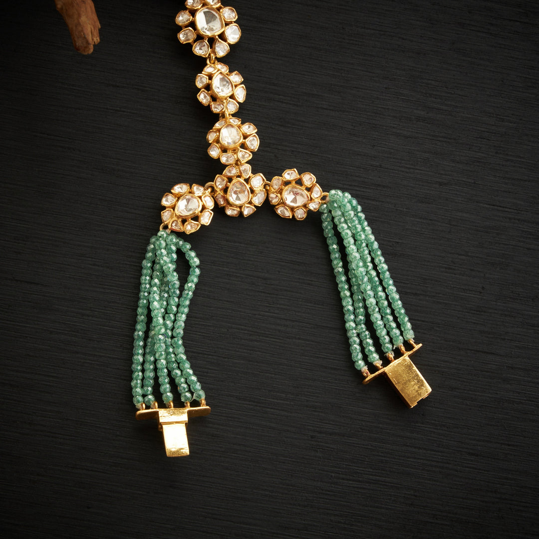 Green Fleur Moissanite Haath Phool