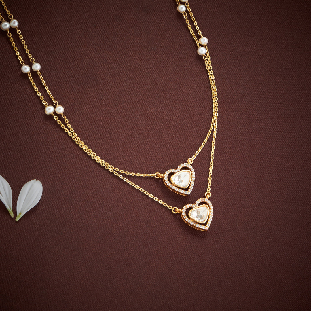 Dual-Heart Moissanite Chain Pendant
