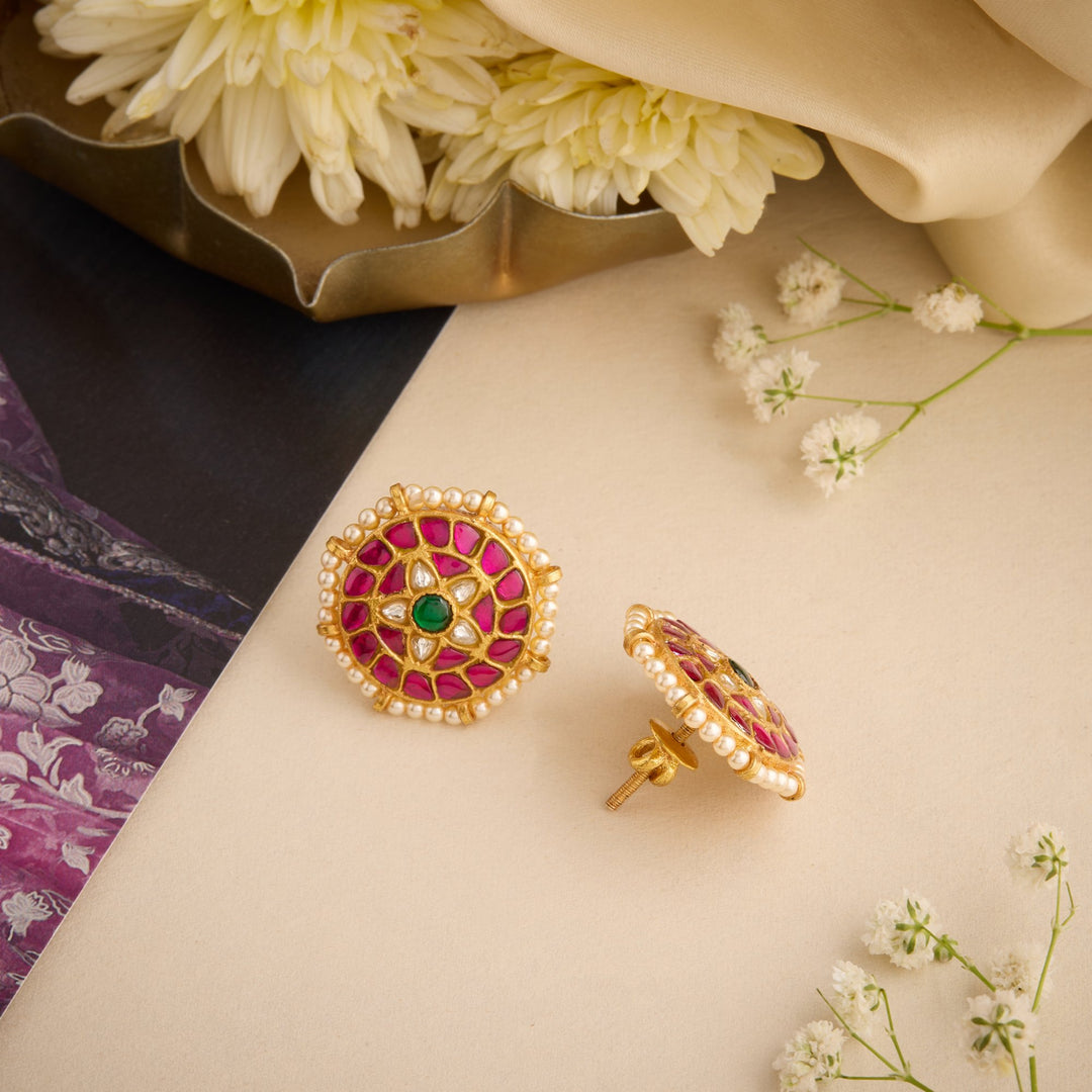 Aaradhya-Phool Kundan Studs
