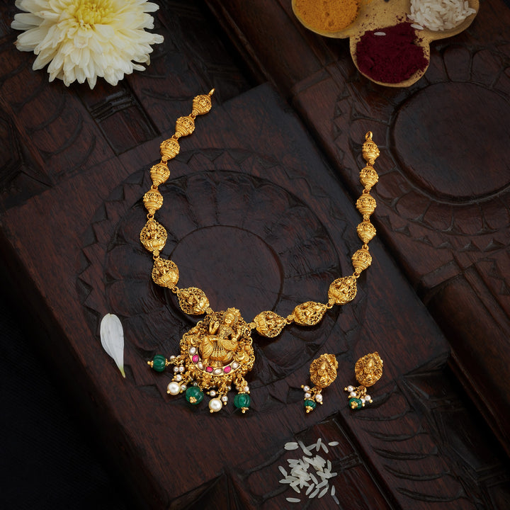 Hemalakshmi Temple Necklace Set