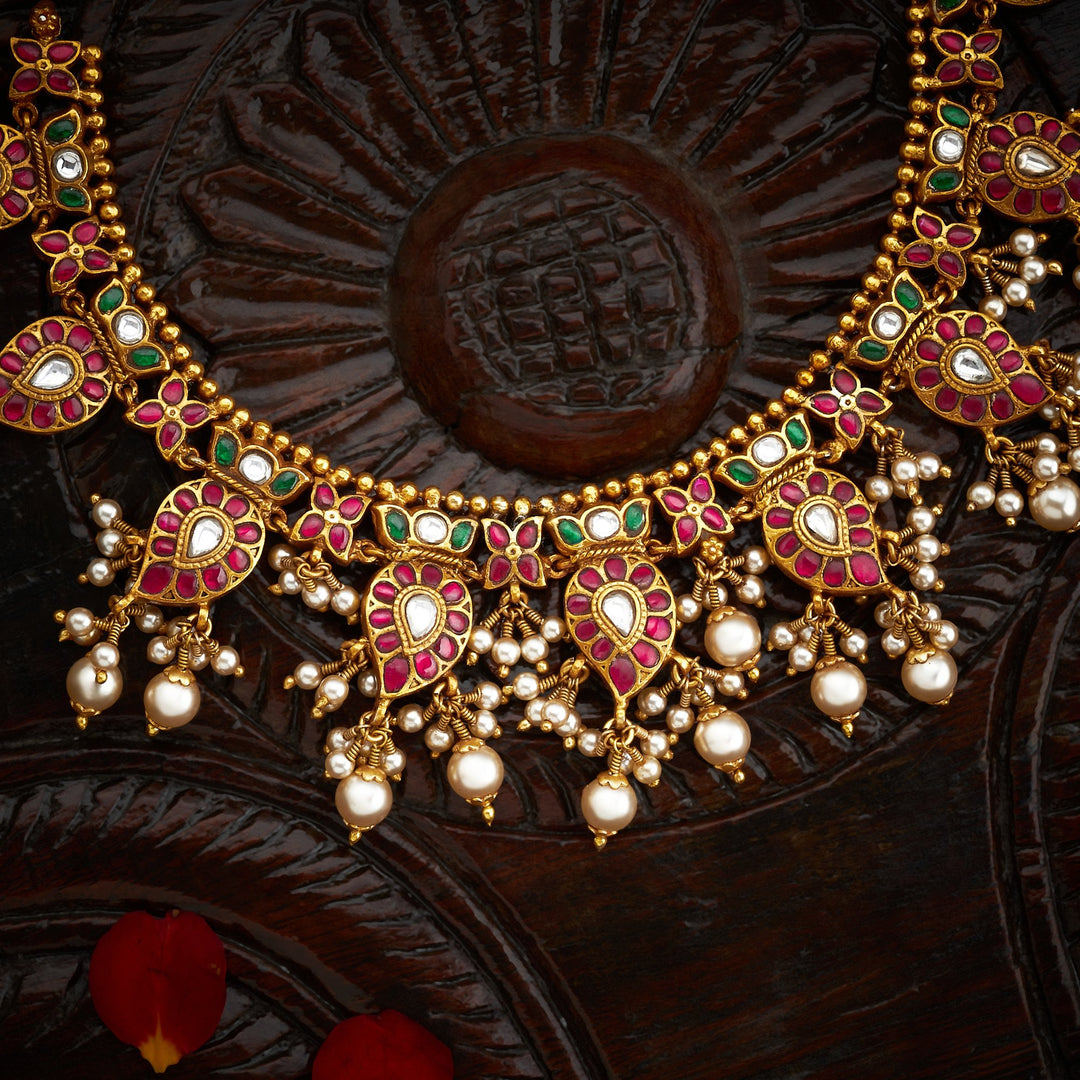 Maanga Reversible Kundan Necklace Set