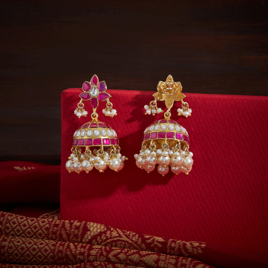 Lotus Grace Kundan Jhumki