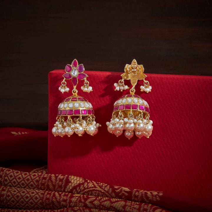 Lotus Grace Kundan Jhumki