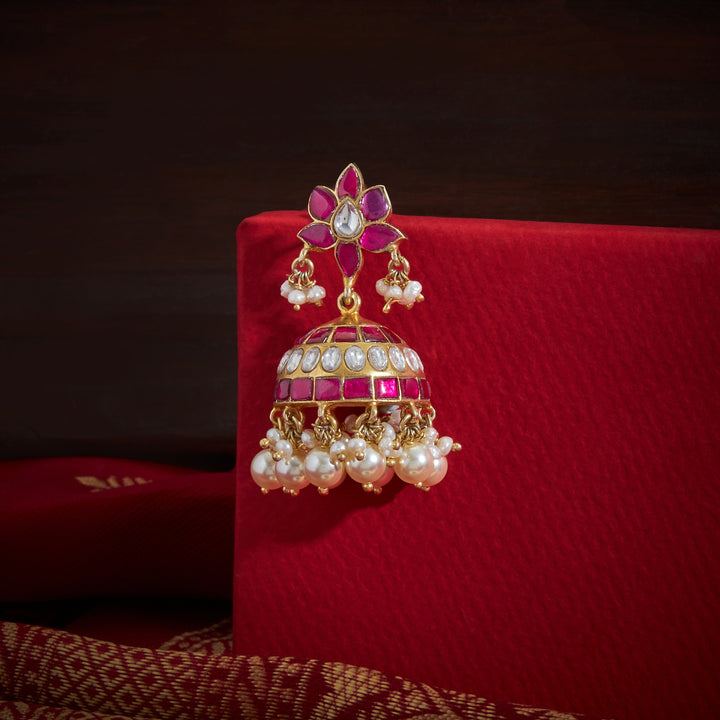 Lotus Grace Kundan Jhumki
