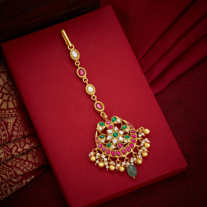 Chandra-Padma Kundan Maang Tikka