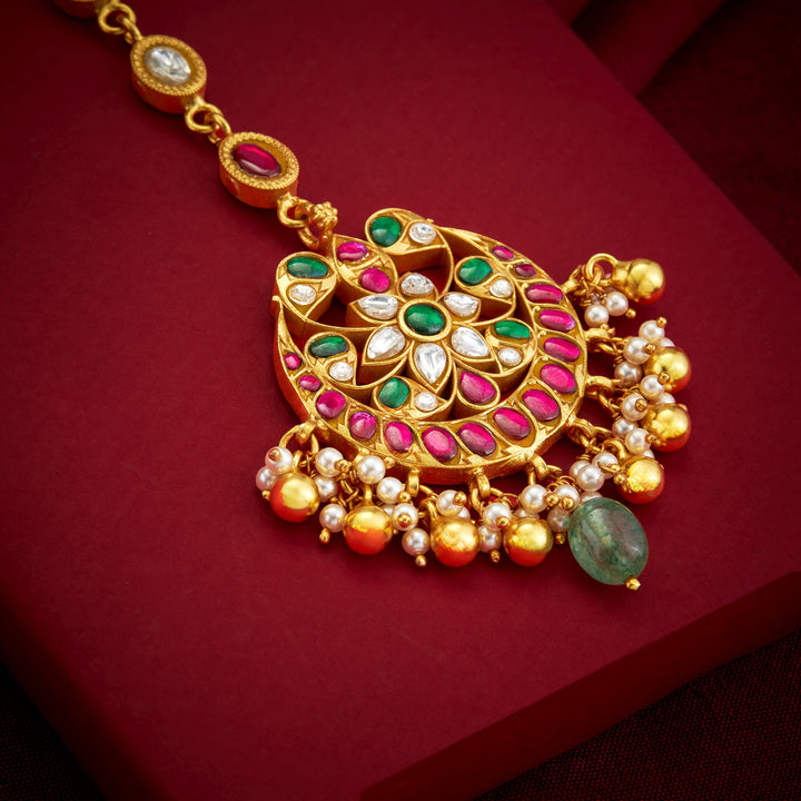 Chandra-Padma Kundan Maang Tikka