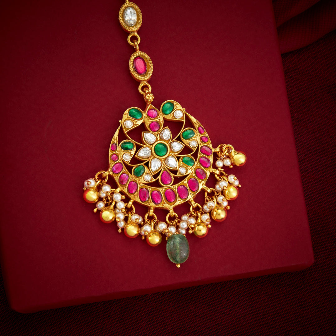 Chandra-Padma Kundan Maang Tikka