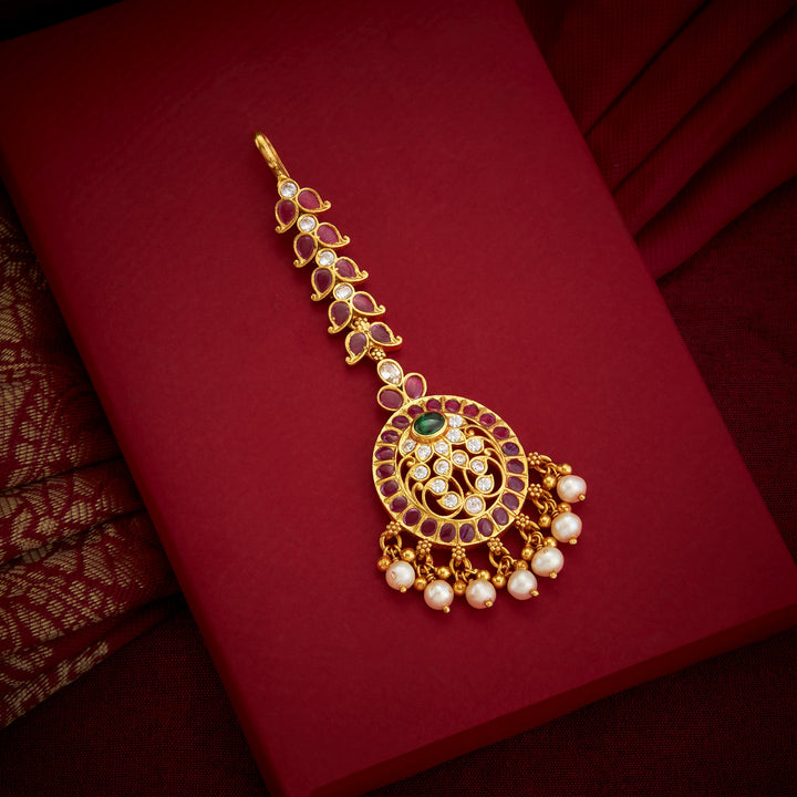 Bloom-Oval Stone Maang Tikka