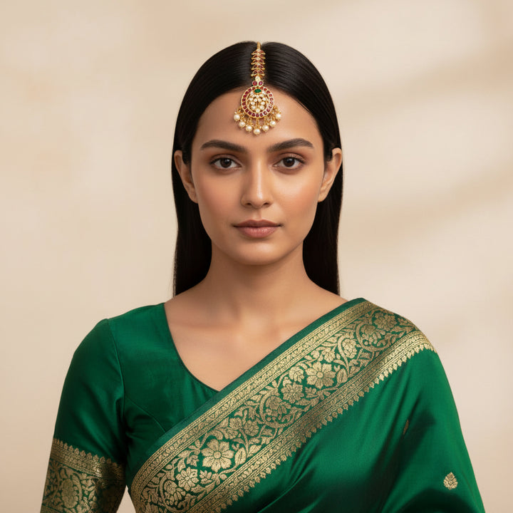 Bloom-Oval Stone Maang Tikka