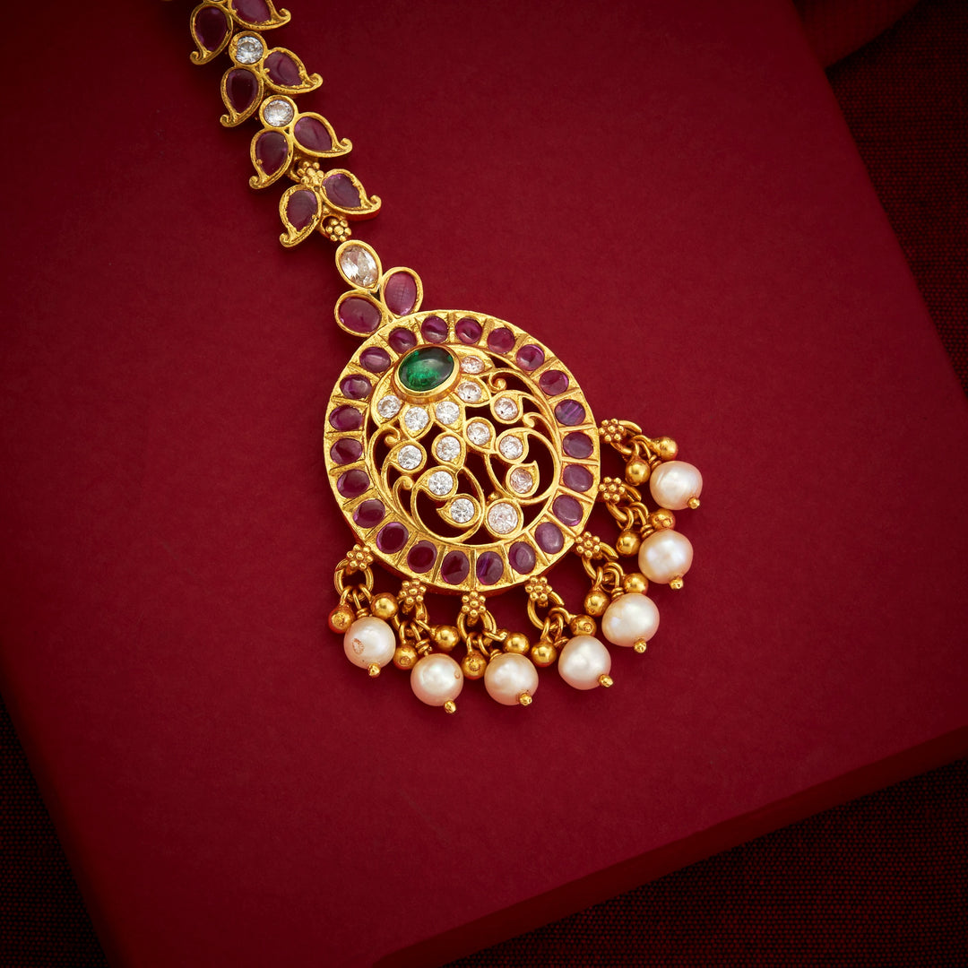 Bloom-Oval Stone Maang Tikka