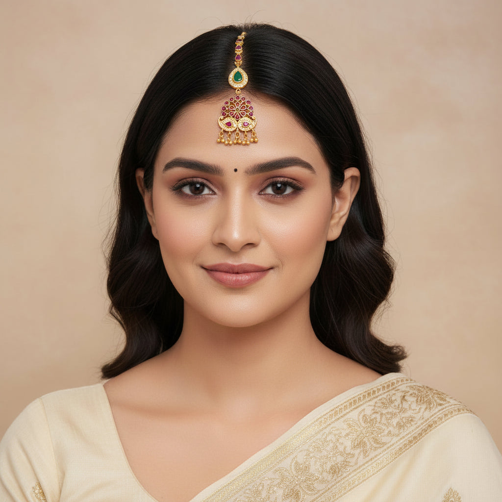 Rosanika Stone Maang Tikka
