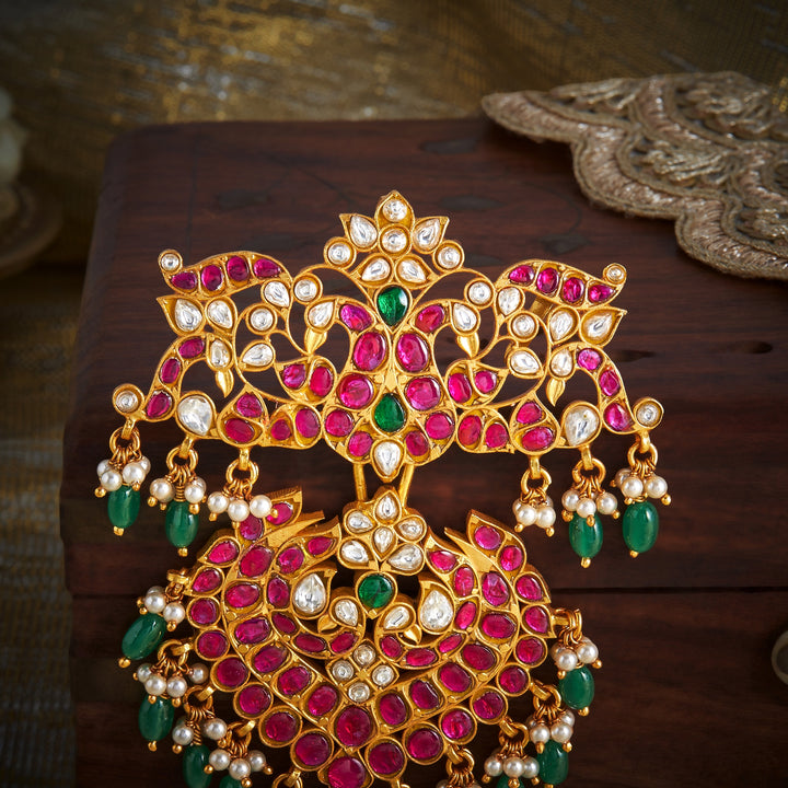 Dual-Mor Kundan Pendant