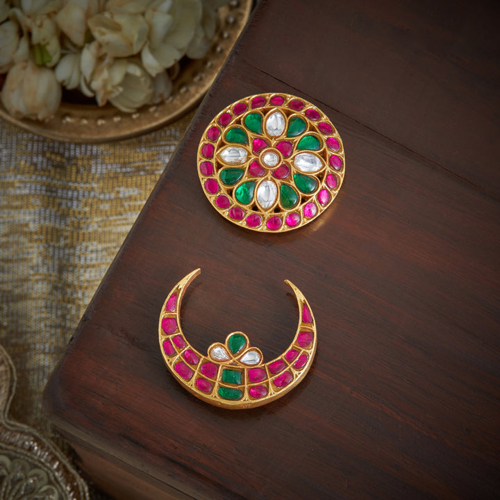 Sun-Moon Kundan Set