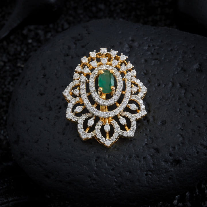 Oval-Green Glow CZ Pendant