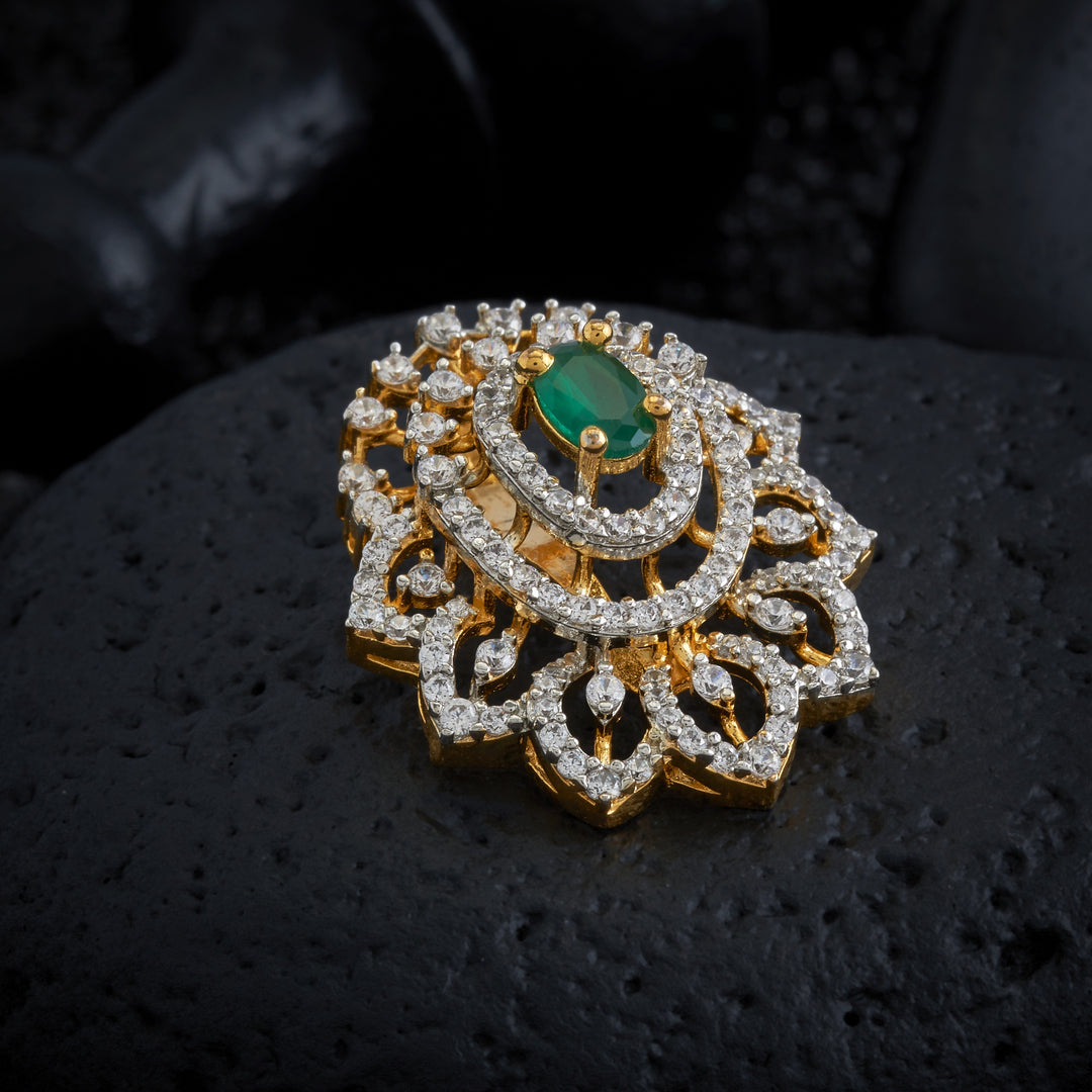 Oval-Green Glow CZ Pendant