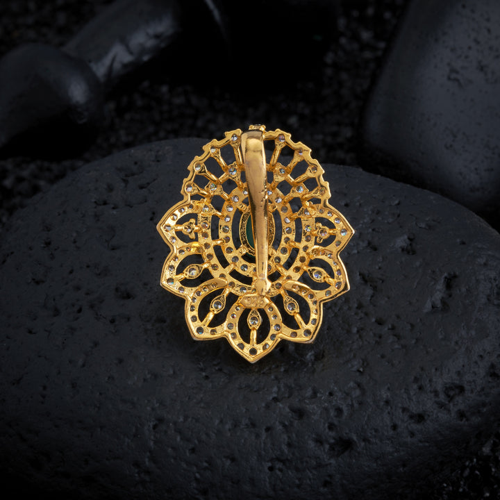 Oval-Green Glow CZ Pendant
