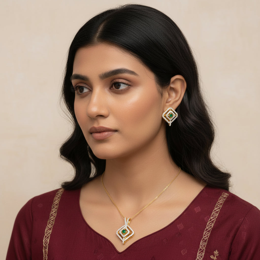 Queen'CZ Pendant Set