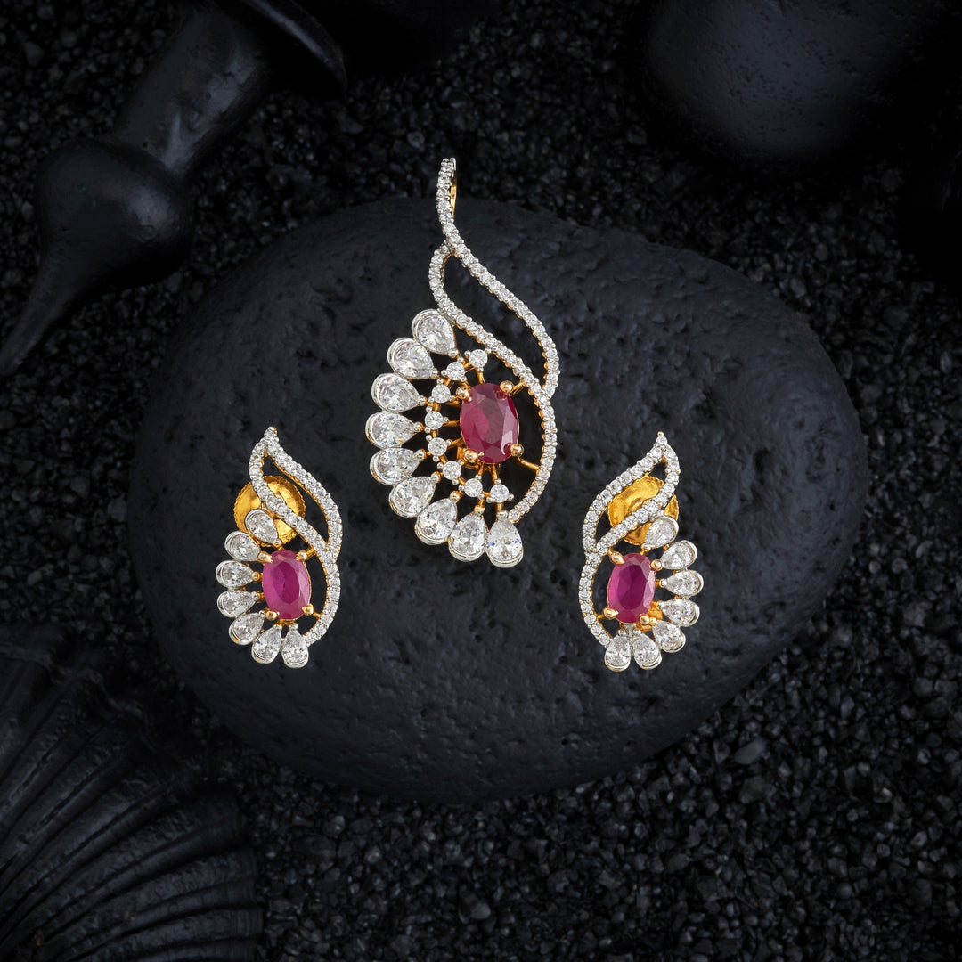 Oval Floral CZ Necklace