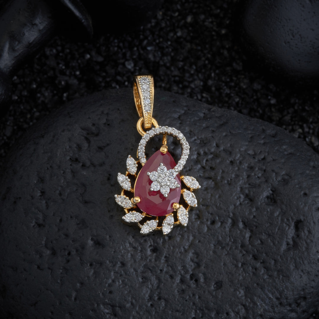 Gulabi Glow CZ Pendant Set