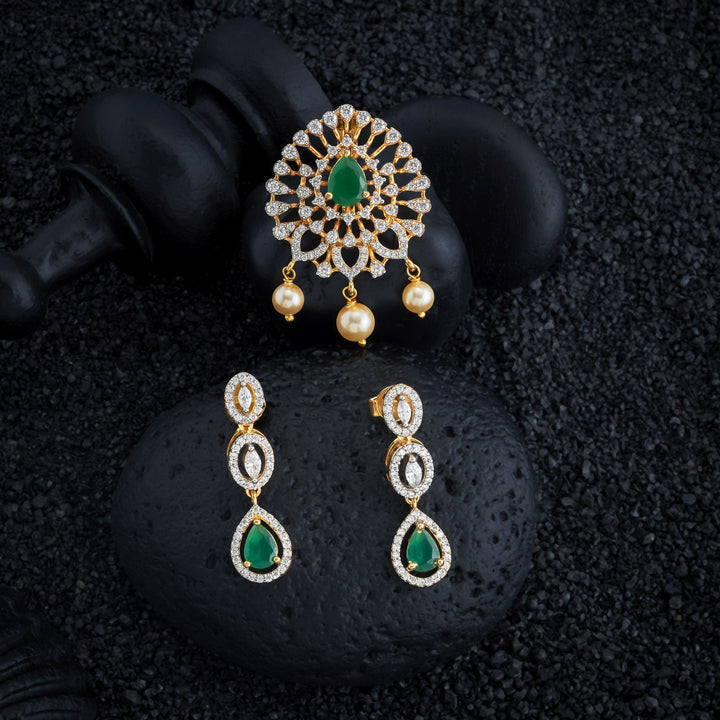 Pear-Drops CZ Pendant Set