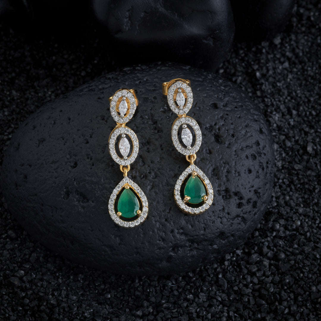 Pear-Drops CZ Pendant Set