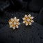 Crystal Flower Stone Studs