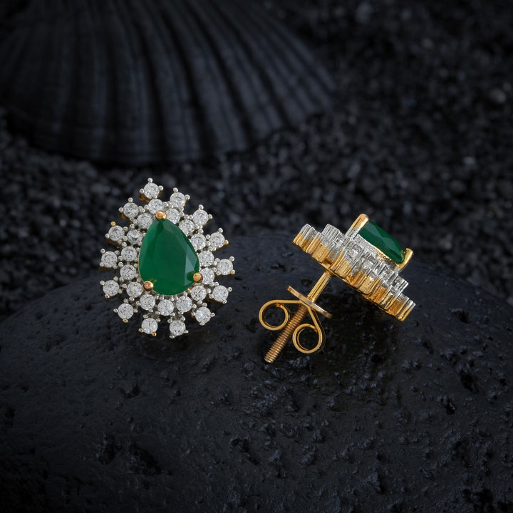 Green-Pear CZ Studs