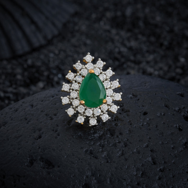Green-Pear CZ Studs