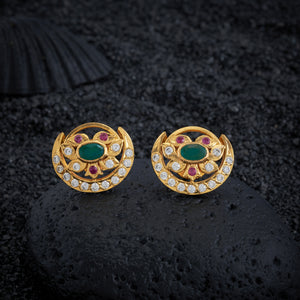 Floral Shine Stone Studs