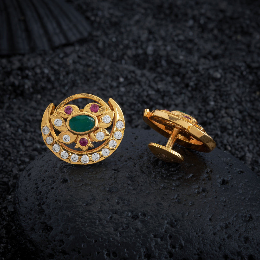 Floral Shine Stone Studs