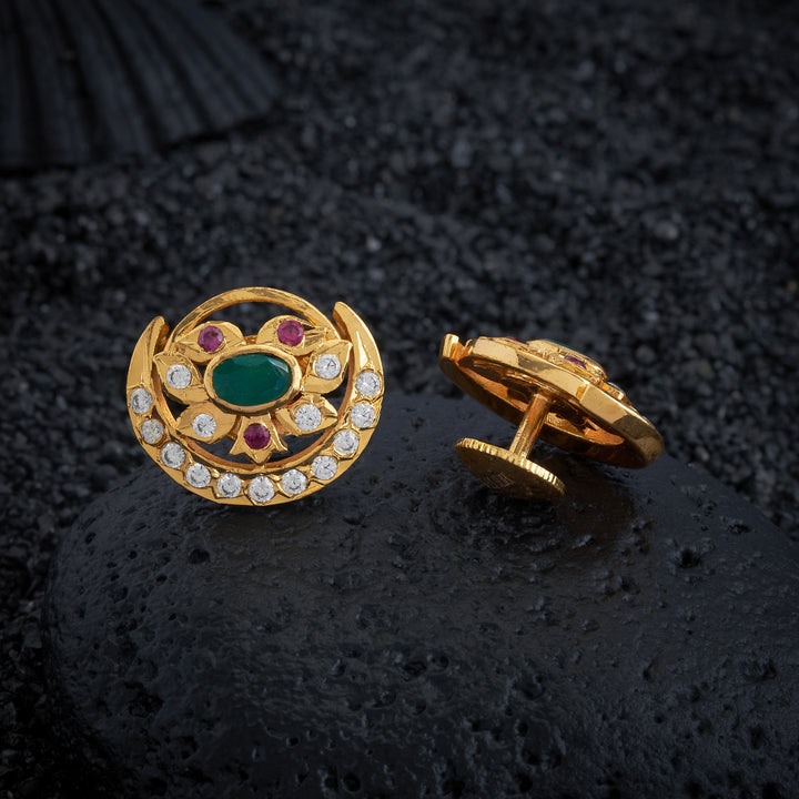 Floral Shine Stone Studs