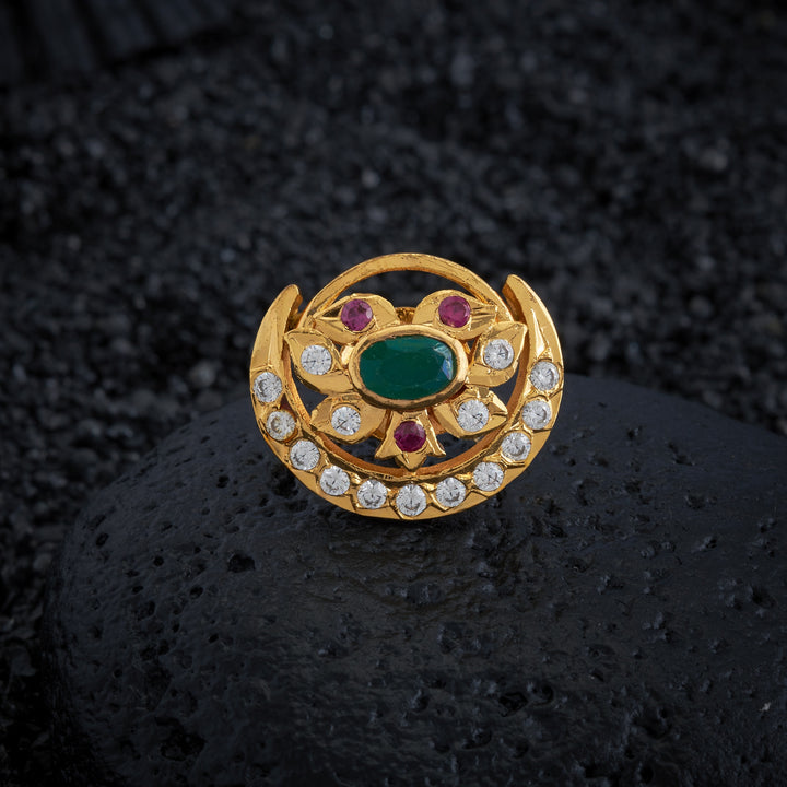 Floral Shine Stone Studs