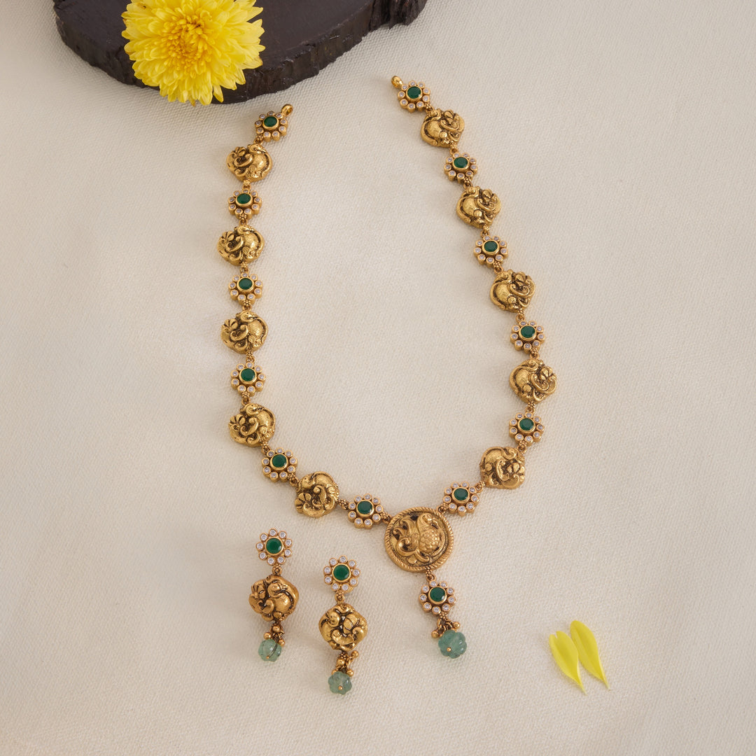 Floral Wing Necklace Set