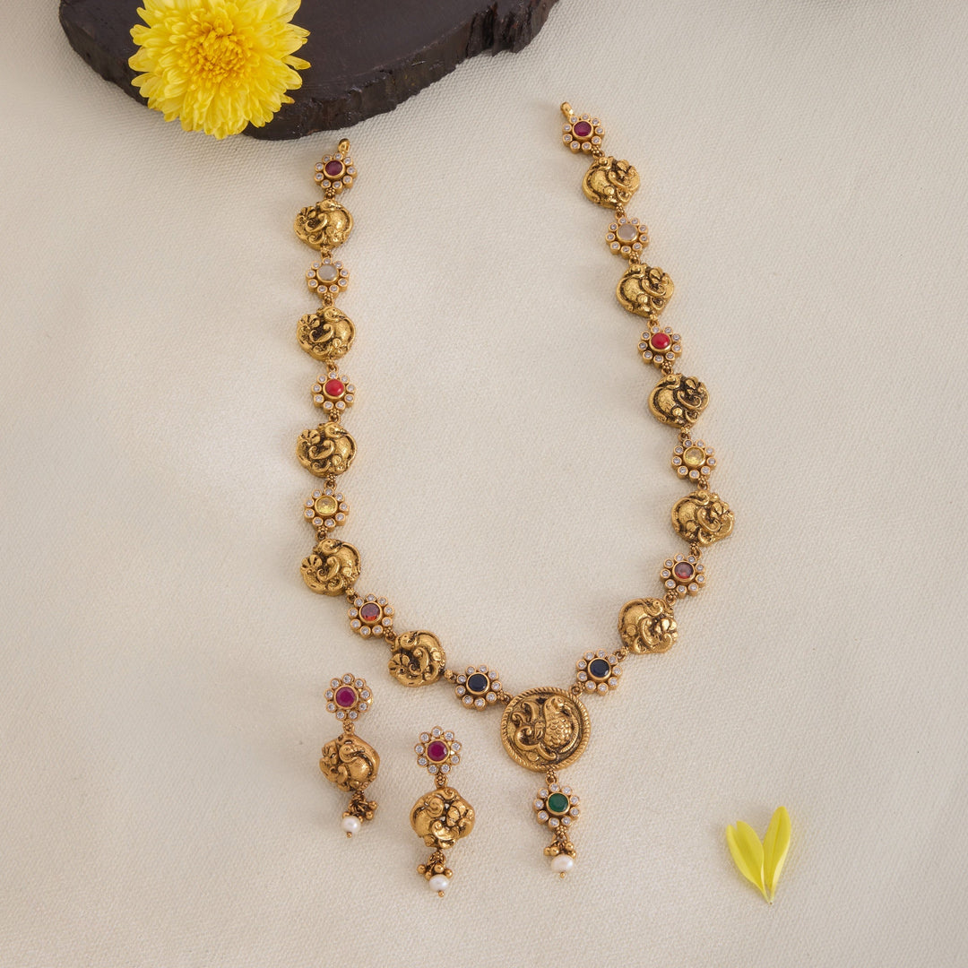 Floral Wing Necklace Set