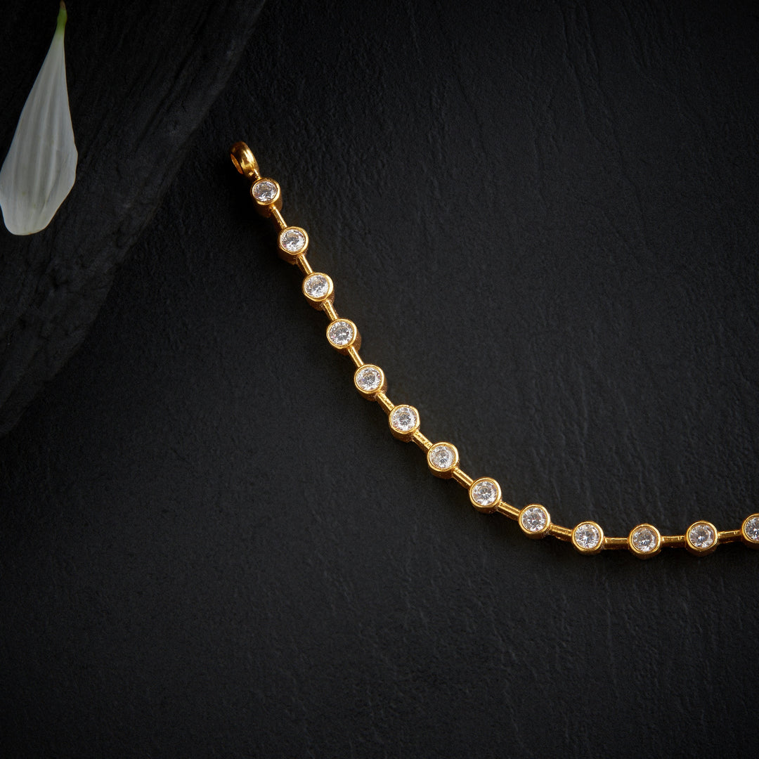 Pear of Green Stone Necklace