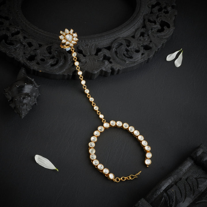 Pear-Floral Moissanite Haath Phool