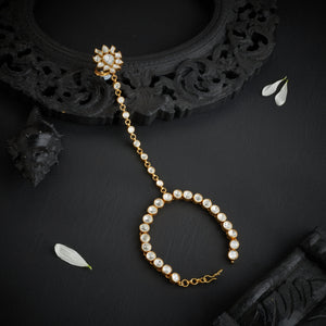 Pear-Floral Moissanite Haath Phool