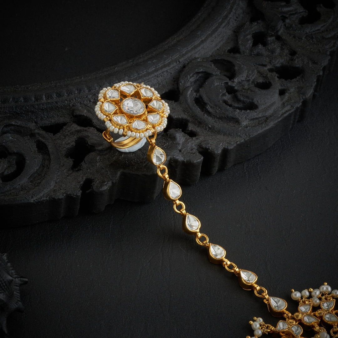 Pearls Moissanite Haath Phool